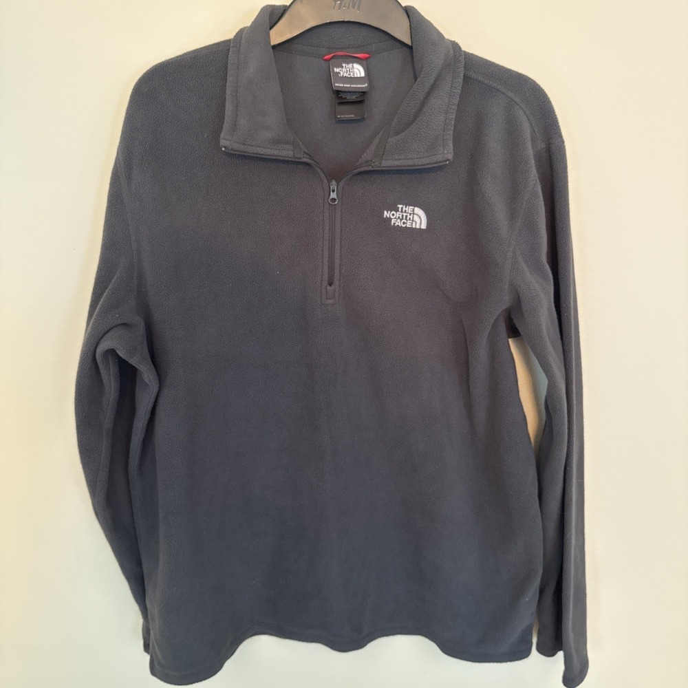 The North Face Men's Gray 1/4 Zip Fleece Pullover Sweatshirt Jacket Sz. LG